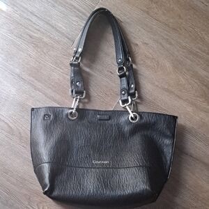 Calvin Klein Black Pebbled Leather Tote